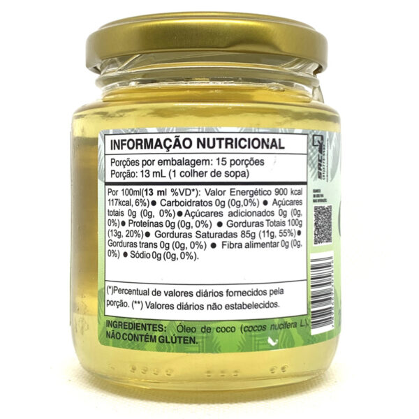 ÓLEO DE COCO SEM SABOR 200ML - Imagem 2