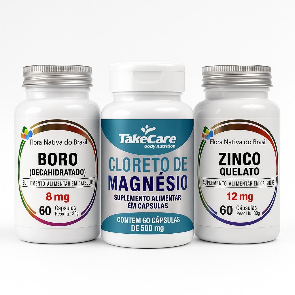 Boro, Magnésio e Zinco.